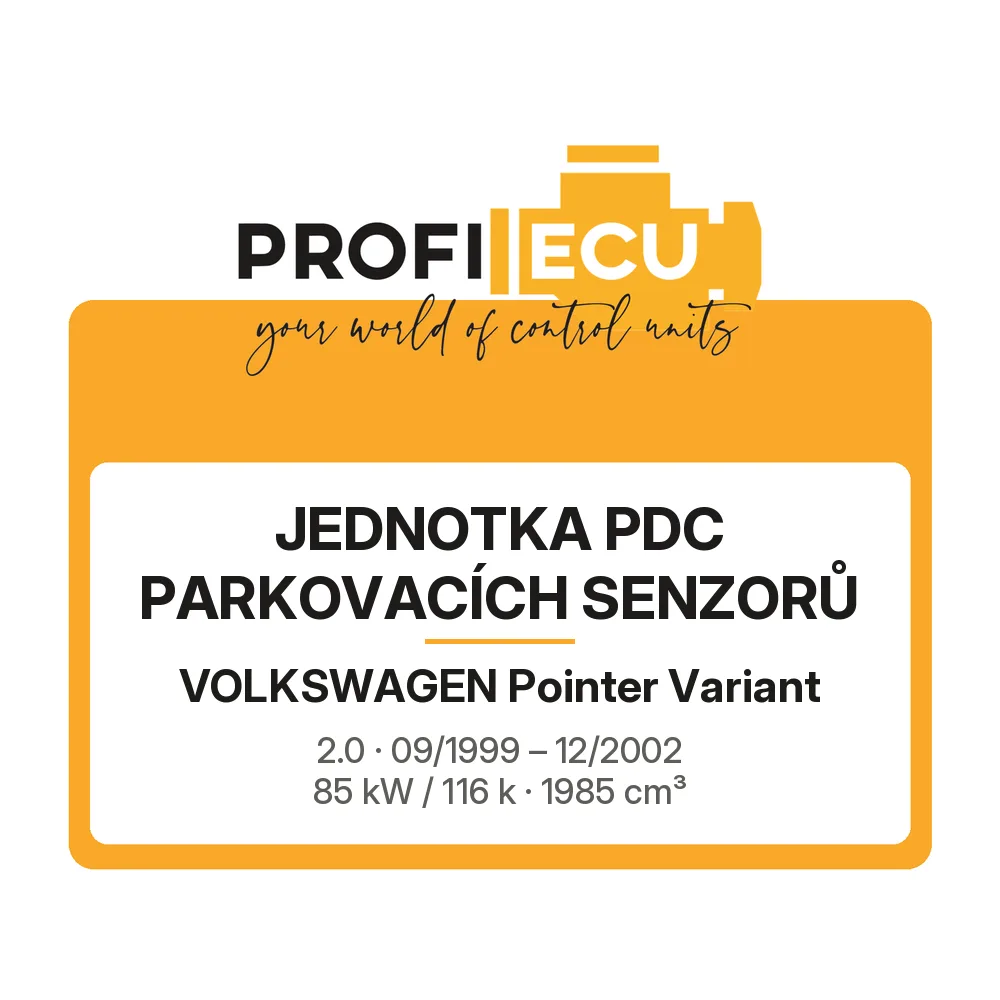 Etiketa ProfiECU: jednotka PDC parkovacích senzorů pro Volkswagen Pointer Variant 2.0 85 kW