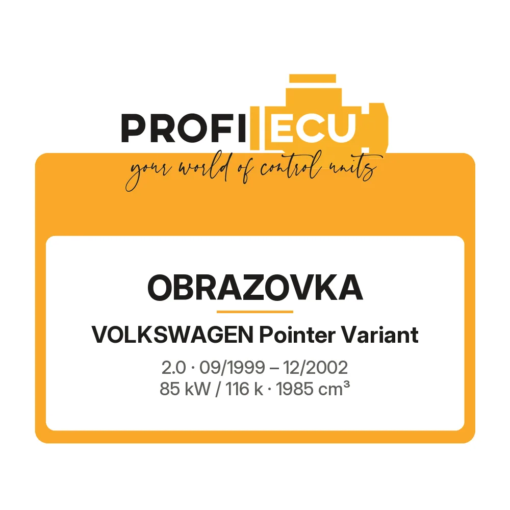Etiketa ProfiECU: Obrazovka pro Volkswagen Pointer Variant 2.0 85 kW