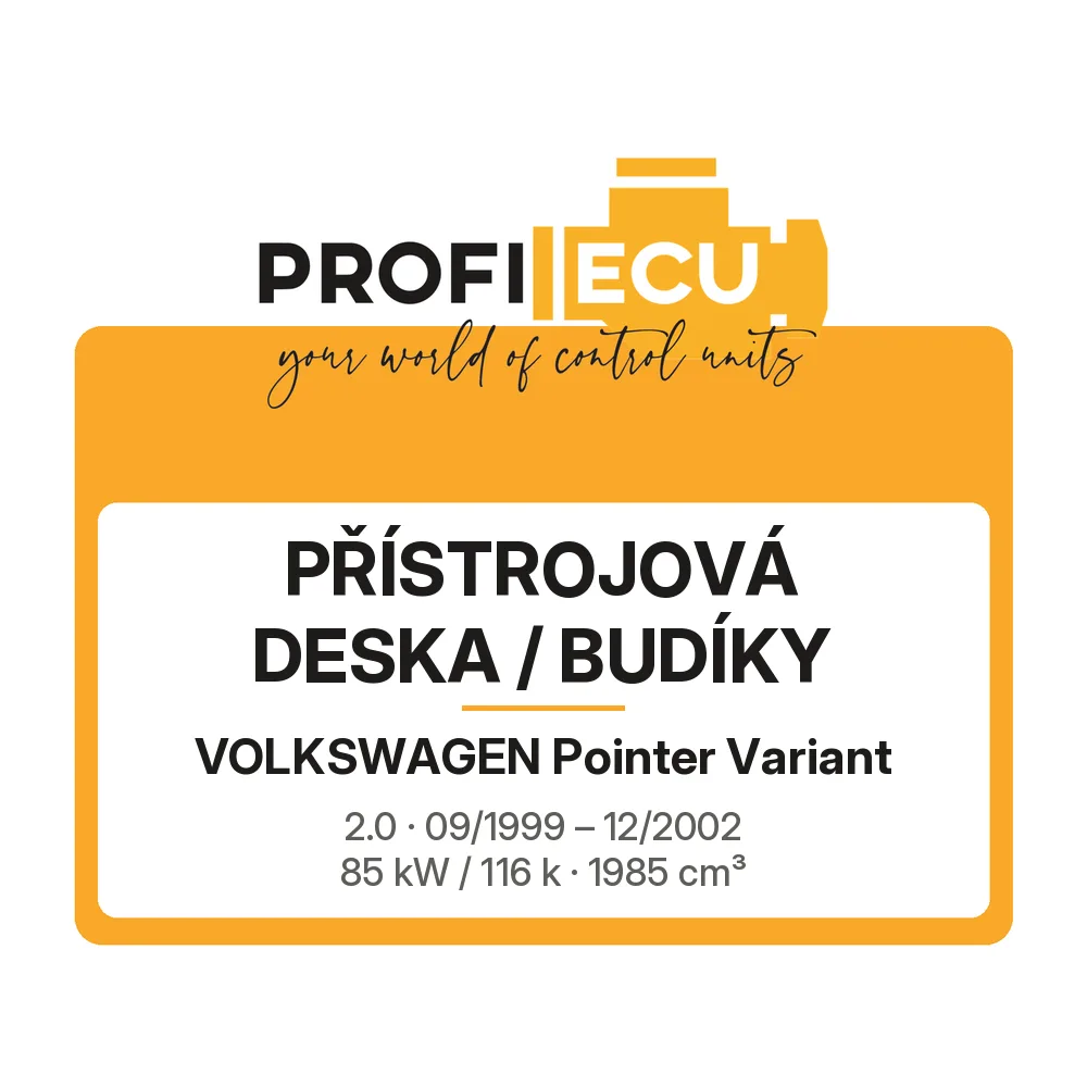 Etiketa ProfiECU: Přístrojová deska / Budíky pro Volkswagen Pointer Variant 2.0 85 kW