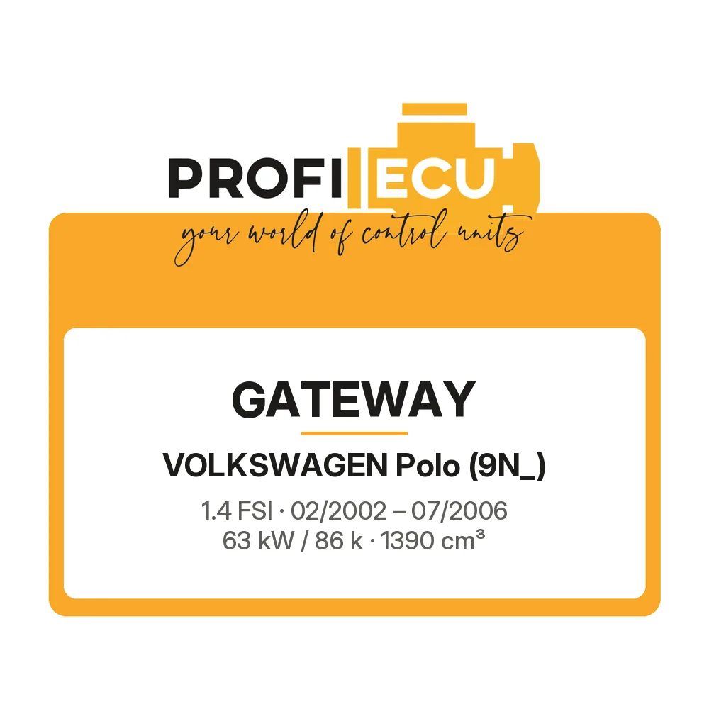 Etiketa ProfiECU: GATEWAY pro Volkswagen Polo 1.4 FSI 63 kW