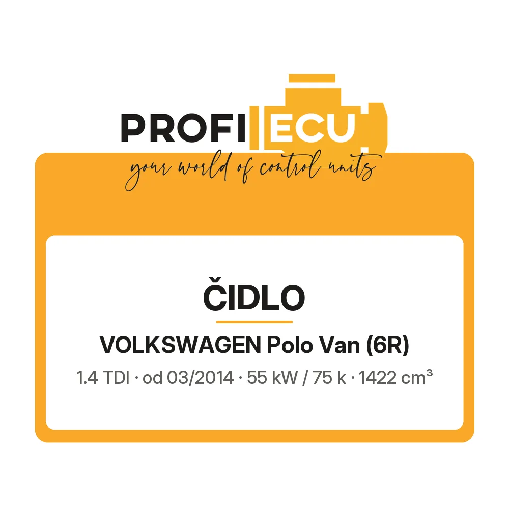 Etiketa ProfiECU: Čidlo pro Volkswagen Polo Van 1.4 TDI 55 kW