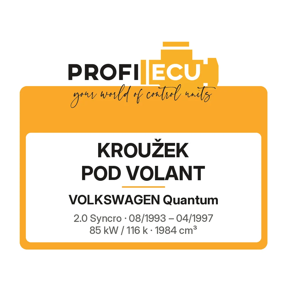 Etiketa ProfiECU: Kroužek pod volant pro Volkswagen Quantum 2.0 Syncro 85 kW