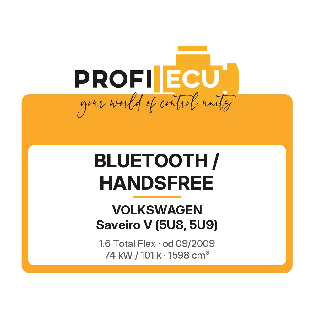 Etiketa ProfiECU: Bluetooth / Handsfree pro Volkswagen Saveiro V 1.6 Total Flex 74 kW
