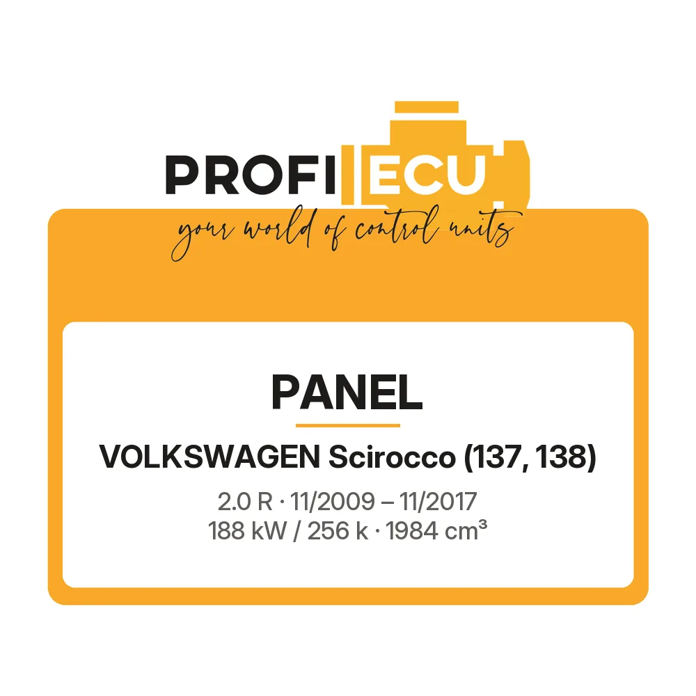 Etiketa ProfiECU: Panel pro Volkswagen Scirocco 2.0 R 188 kW