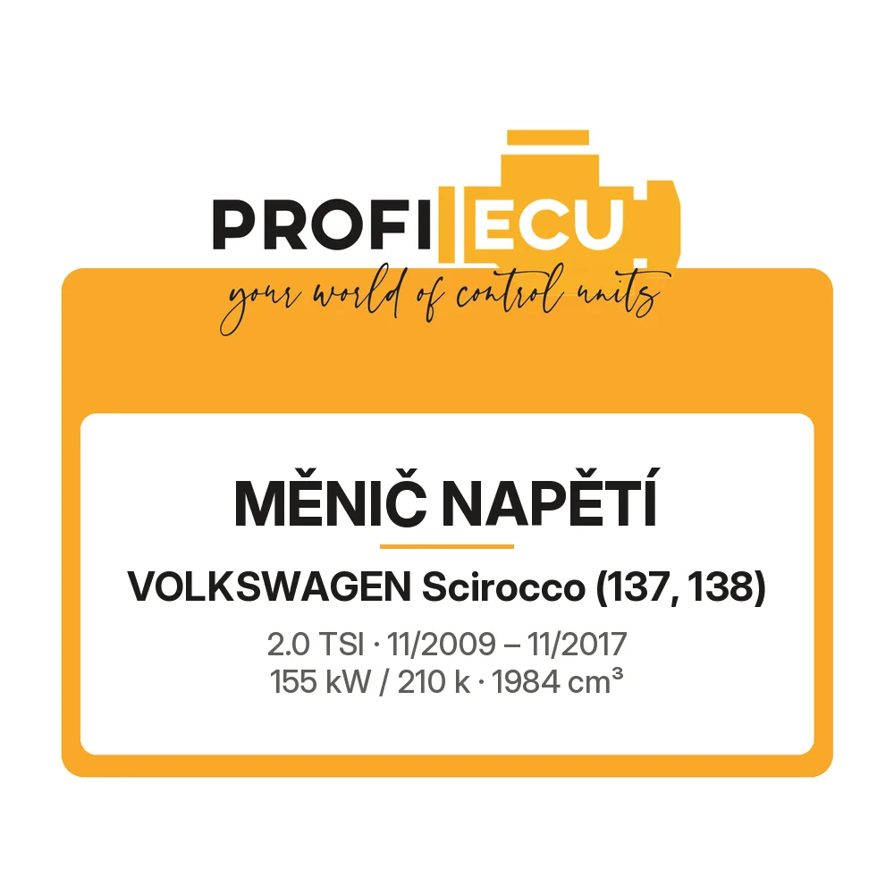 Etiketa ProfiECU: Měnič napětí pro Volkswagen Scirocco 2.0 TSI 155 kW