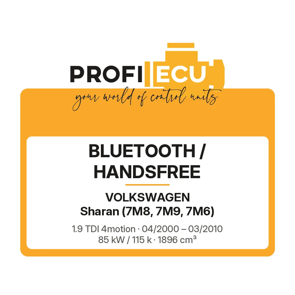 Etiketa ProfiECU: Bluetooth / Handsfree pro Volkswagen Sharan 1.9 TDI 4motion 85 kW