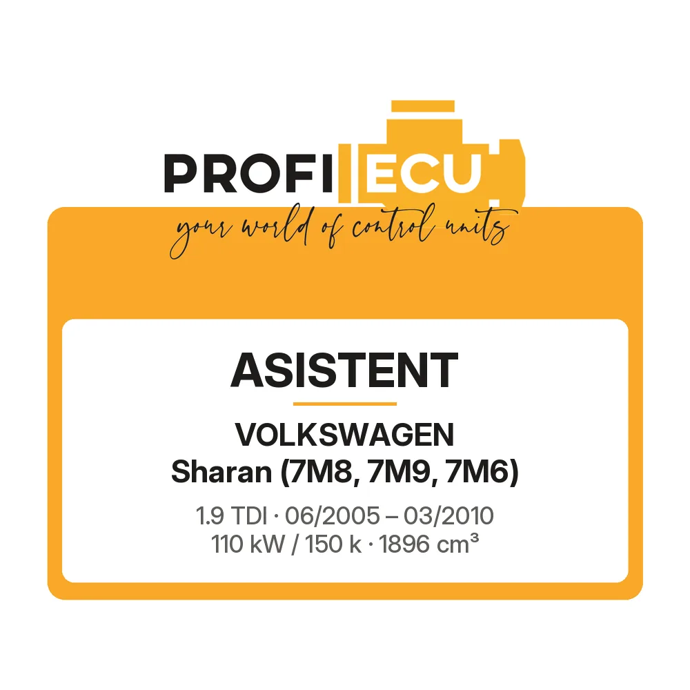 Etiketa ProfiECU: ASISTENT pro Volkswagen Sharan 1.9 TDI 110 kW