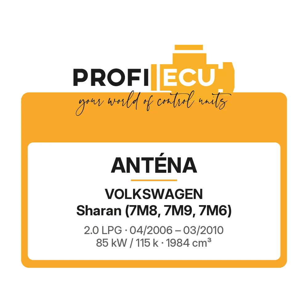 Etiketa ProfiECU: Anténa pro Volkswagen Sharan 2.0 LPG 85 kW