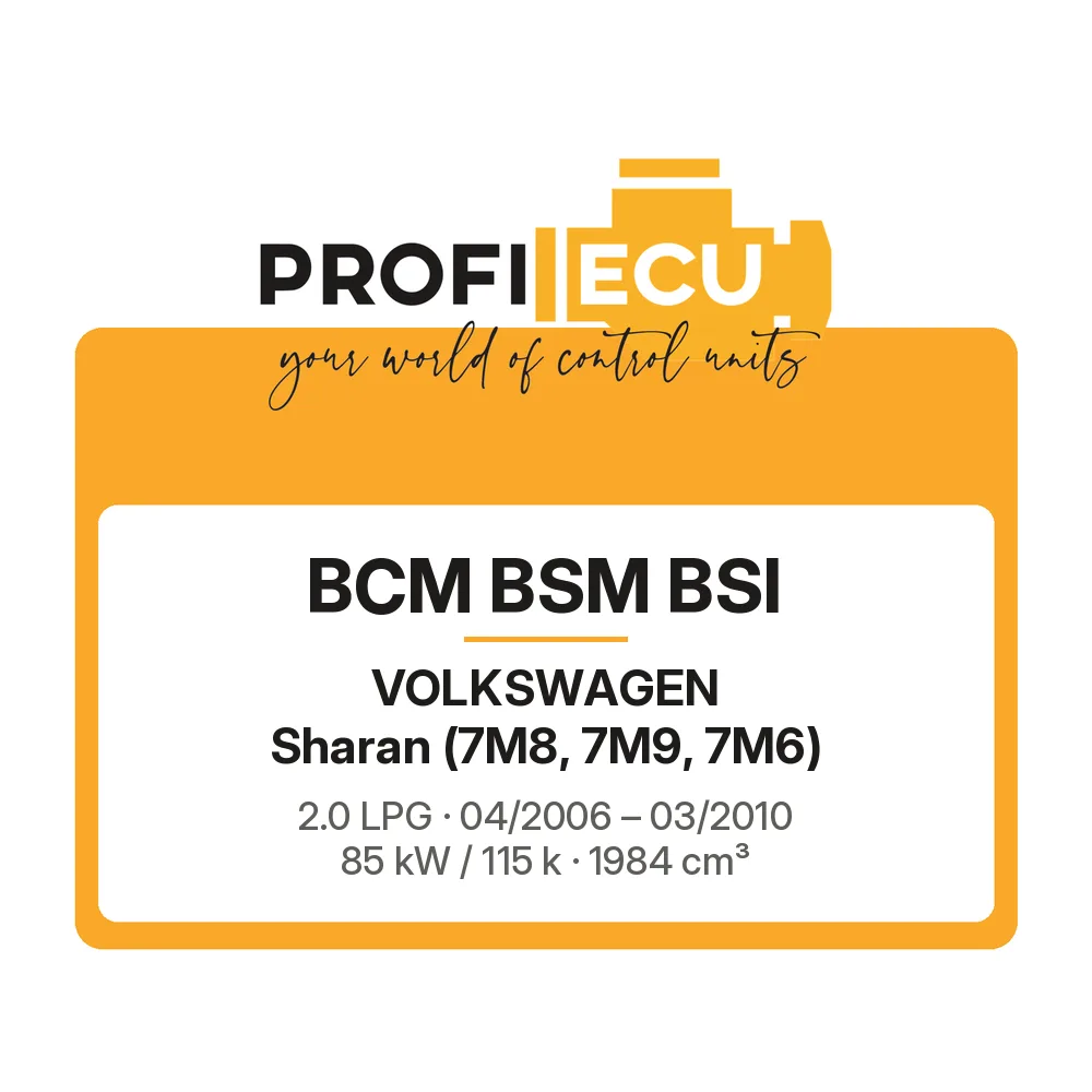 Etiketa ProfiECU: BCM BSM BSI pro Volkswagen Sharan 2.0 LPG 85 kW