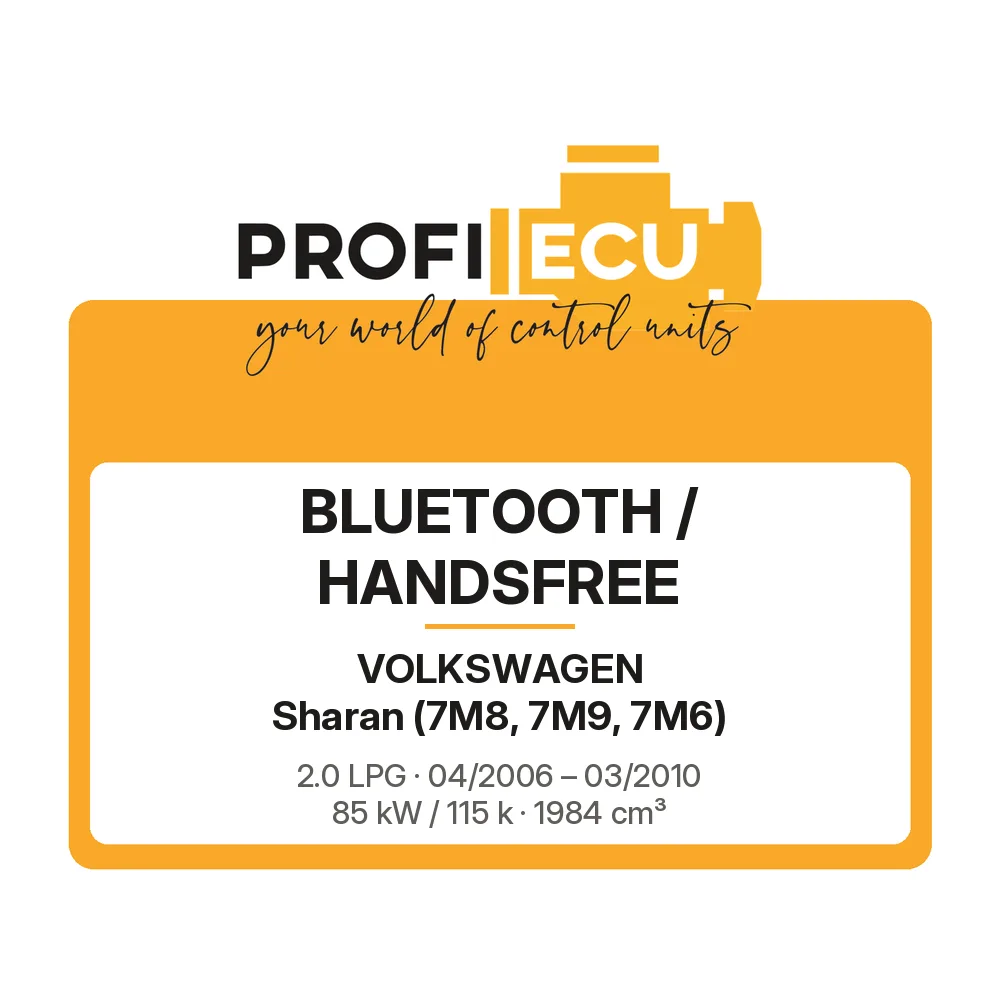 Etiketa ProfiECU: Bluetooth / Handsfree pro Volkswagen Sharan 2.0 LPG 85 kW