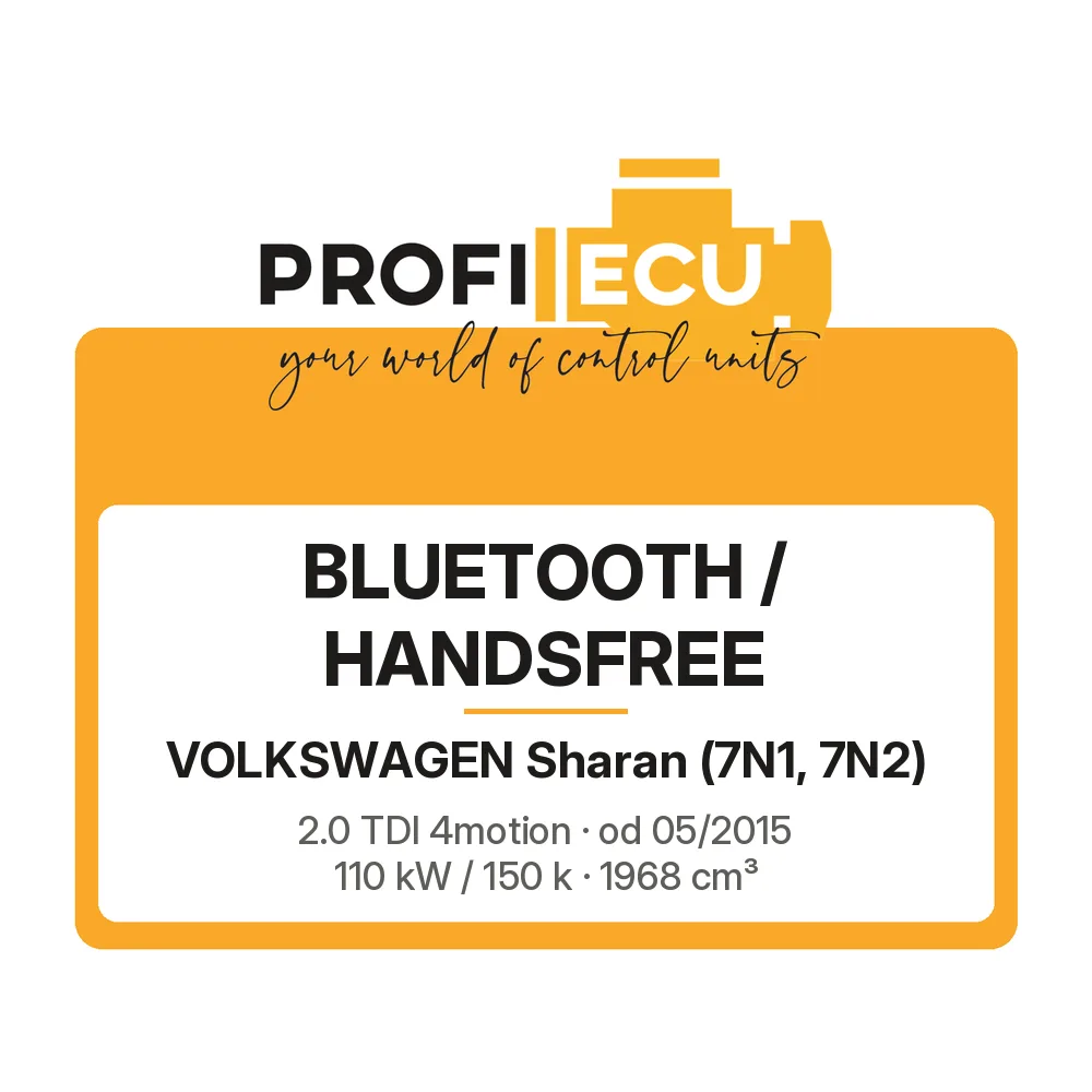 Etiketa ProfiECU: Bluetooth / Handsfree pro Volkswagen Sharan 2.0 TDI 4motion 110 kW