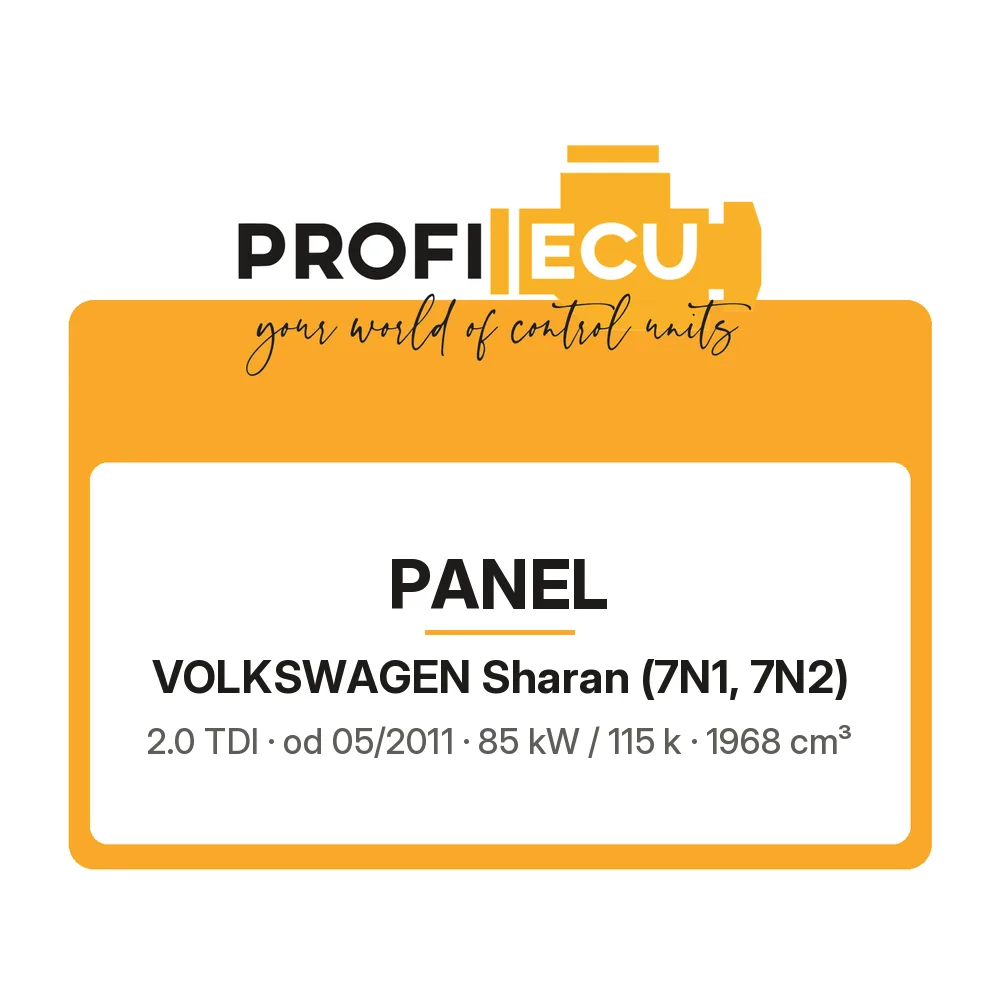 Etiketa ProfiECU: Panel pro Volkswagen Sharan 2.0 TDI 85 kW