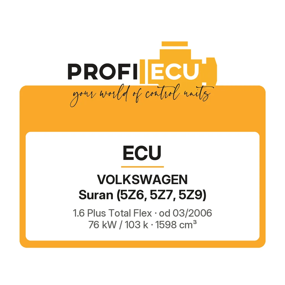 Etiketa ProfiECU: ECU pro Volkswagen Suran 1.6 Plus Total Flex 76 kW