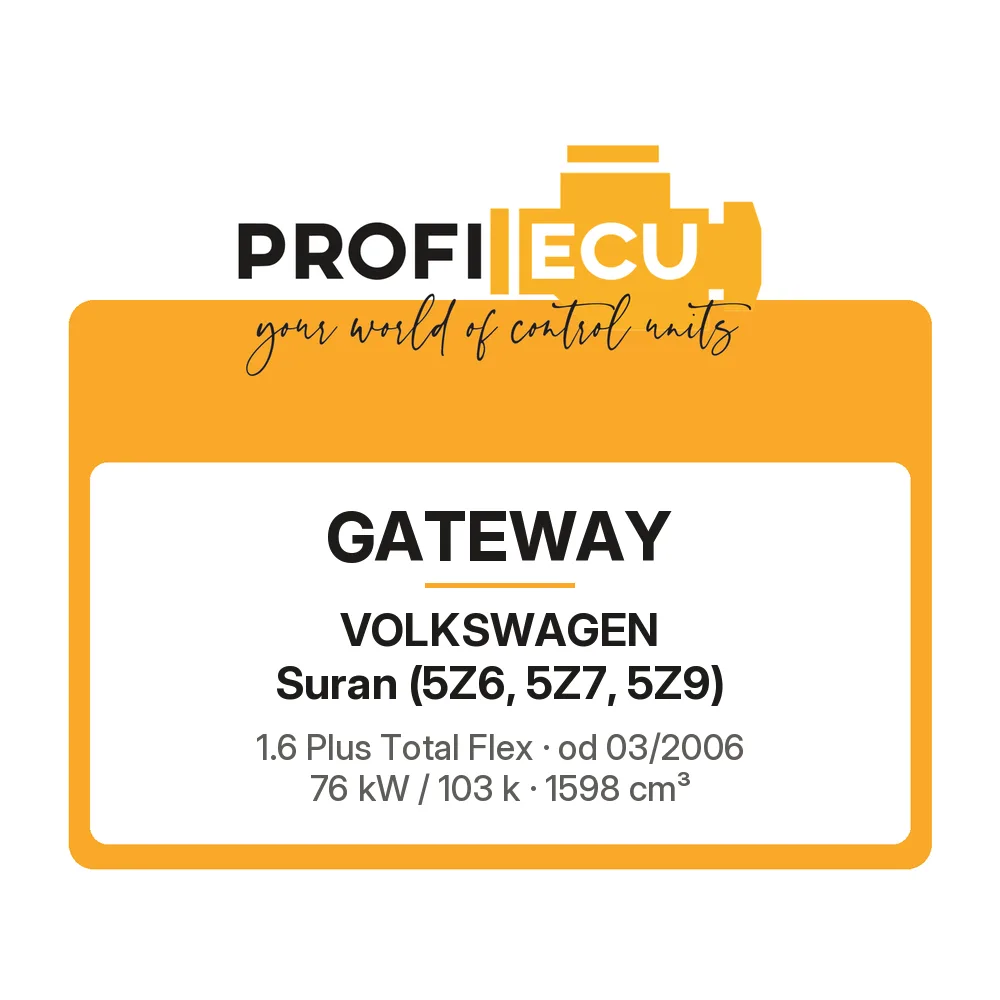 Etiketa ProfiECU: GATEWAY pro Volkswagen Suran 1.6 Plus Total Flex 76 kW