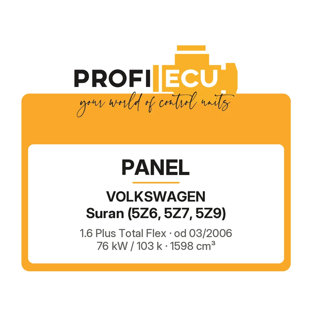 Etiketa ProfiECU: Panel pro Volkswagen Suran 1.6 Plus Total Flex 76 kW
