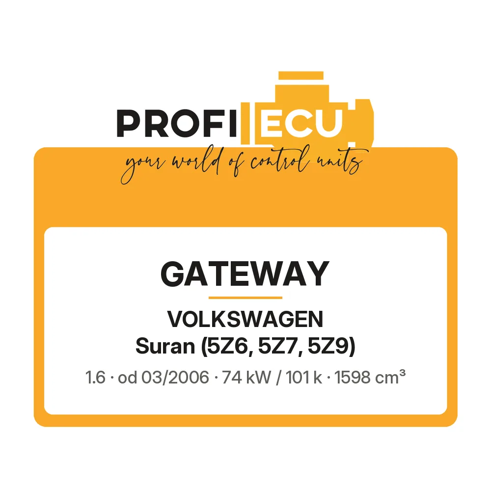 Etiketa ProfiECU: GATEWAY pro Volkswagen Suran 1.6 74 kW