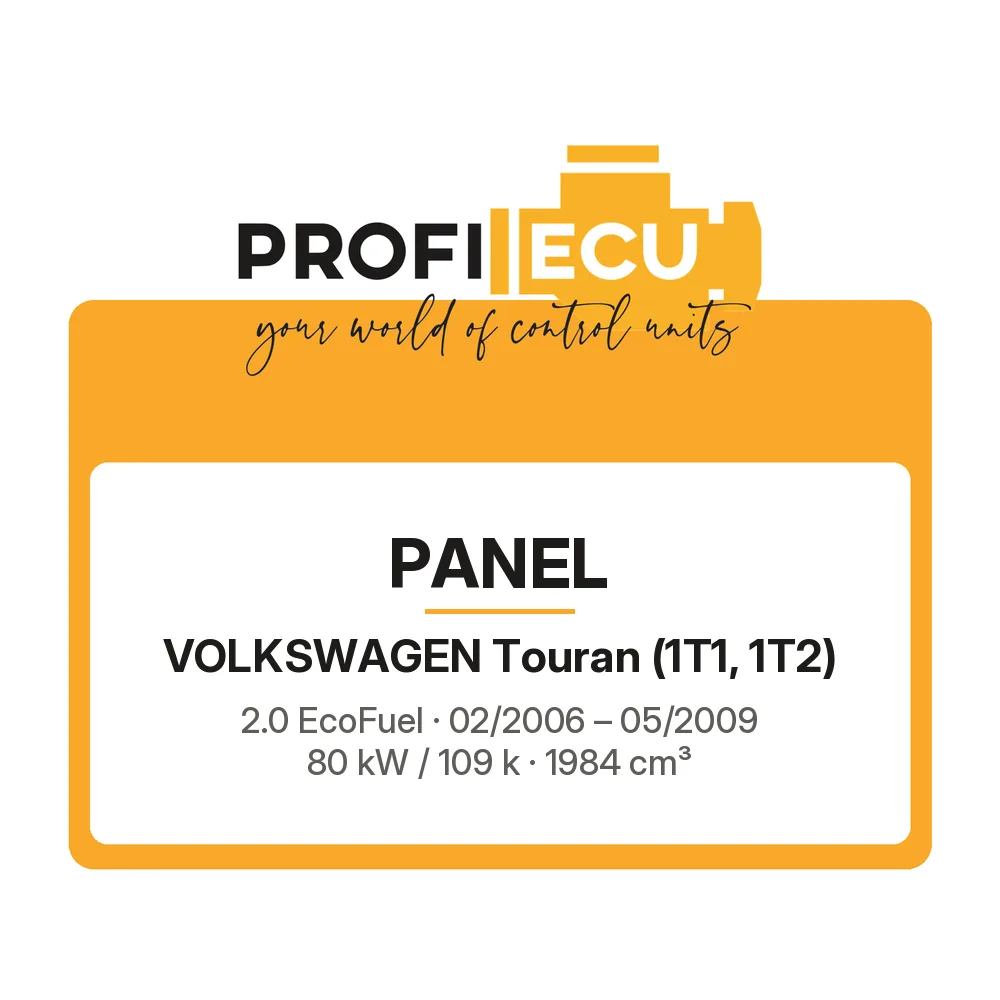Etiketa ProfiECU: Panel pro Volkswagen Touran 2.0 EcoFuel 80 kW