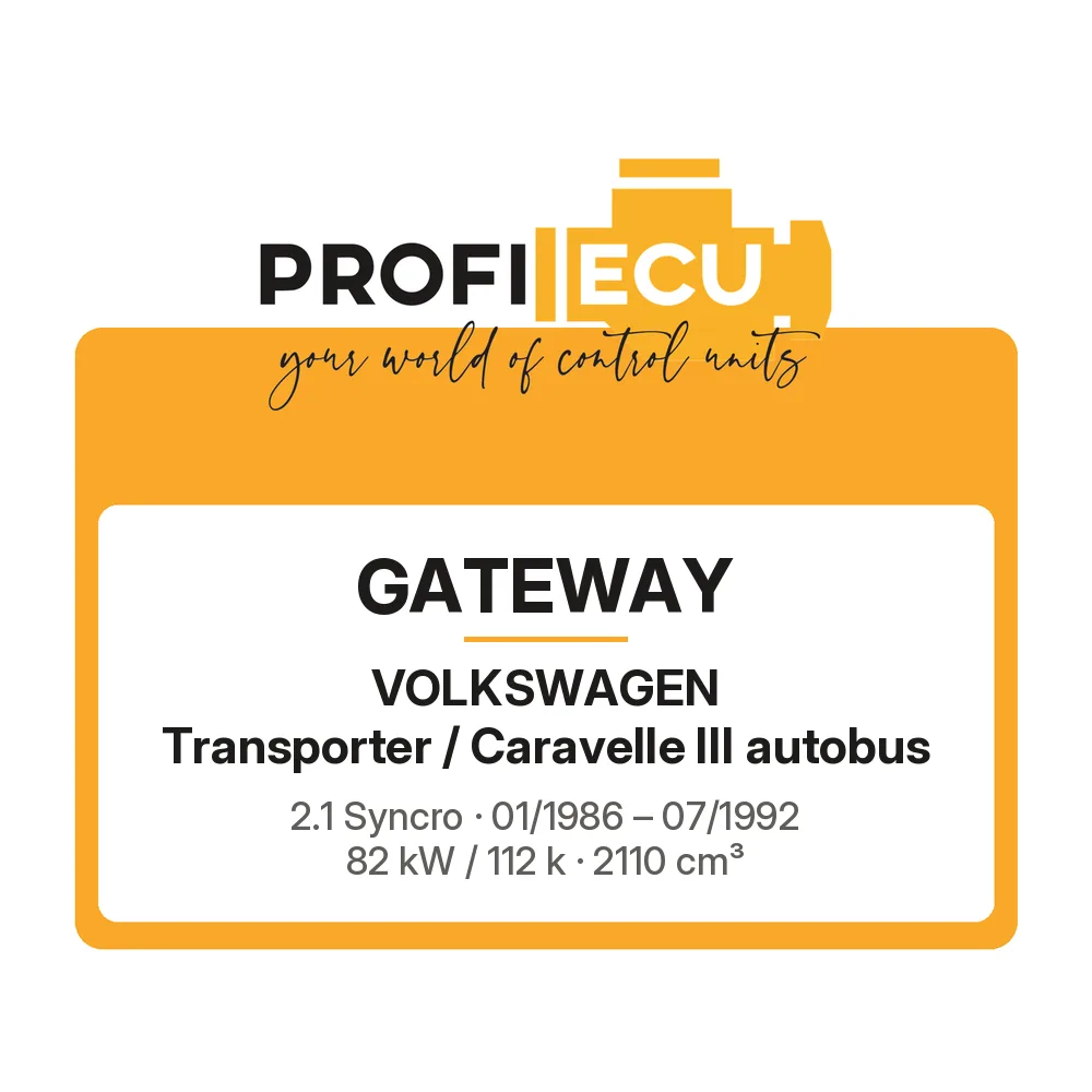 Etiketa ProfiECU: GATEWAY pro Volkswagen Transporter / Caravelle III autobus 2.1 Syncro 82 kW