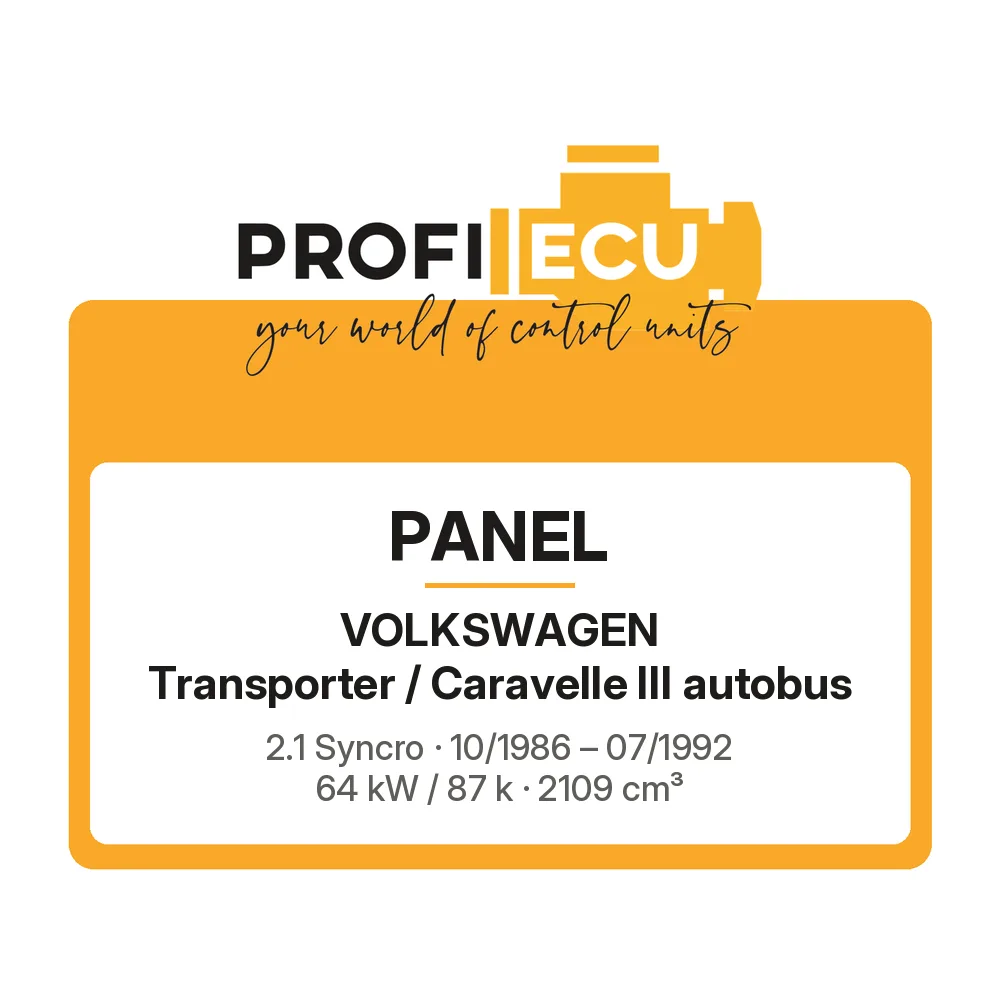 Etiketa ProfiECU: Panel pro Volkswagen Transporter / Caravelle III autobus 2.1 Syncro 64 kW