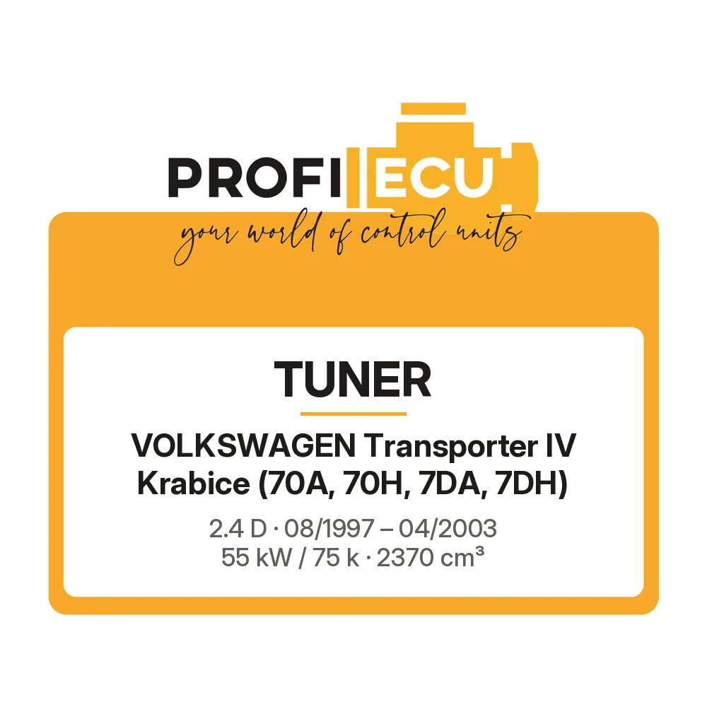 Etiketa ProfiECU: Tuner pro Volkswagen Transporter IV Krabice 2.4 D 55 kW