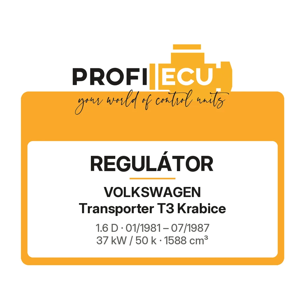 Etiketa ProfiECU: Regulátor pro Volkswagen Transporter T3 Krabice 1.6 D 37 kW