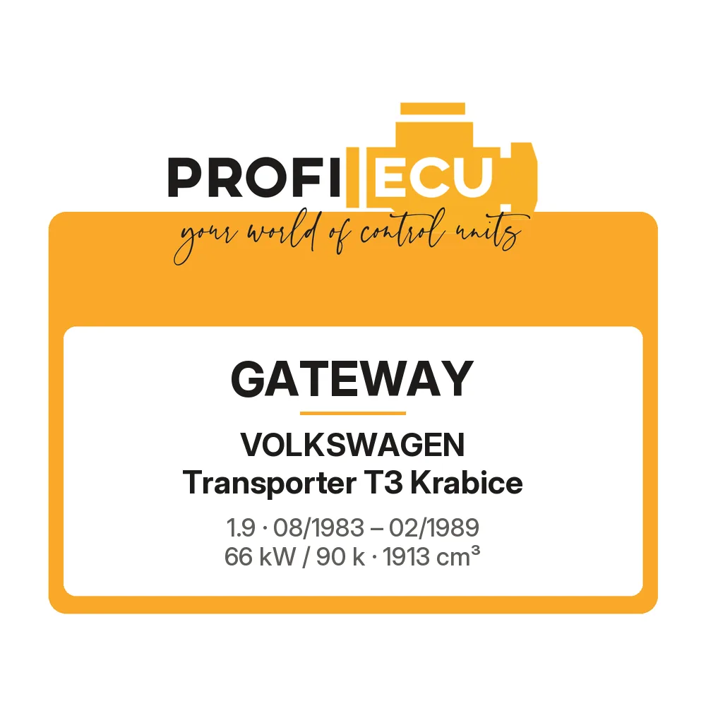 Etiketa ProfiECU: GATEWAY pro Volkswagen Transporter T3 Krabice 1.9 66 kW