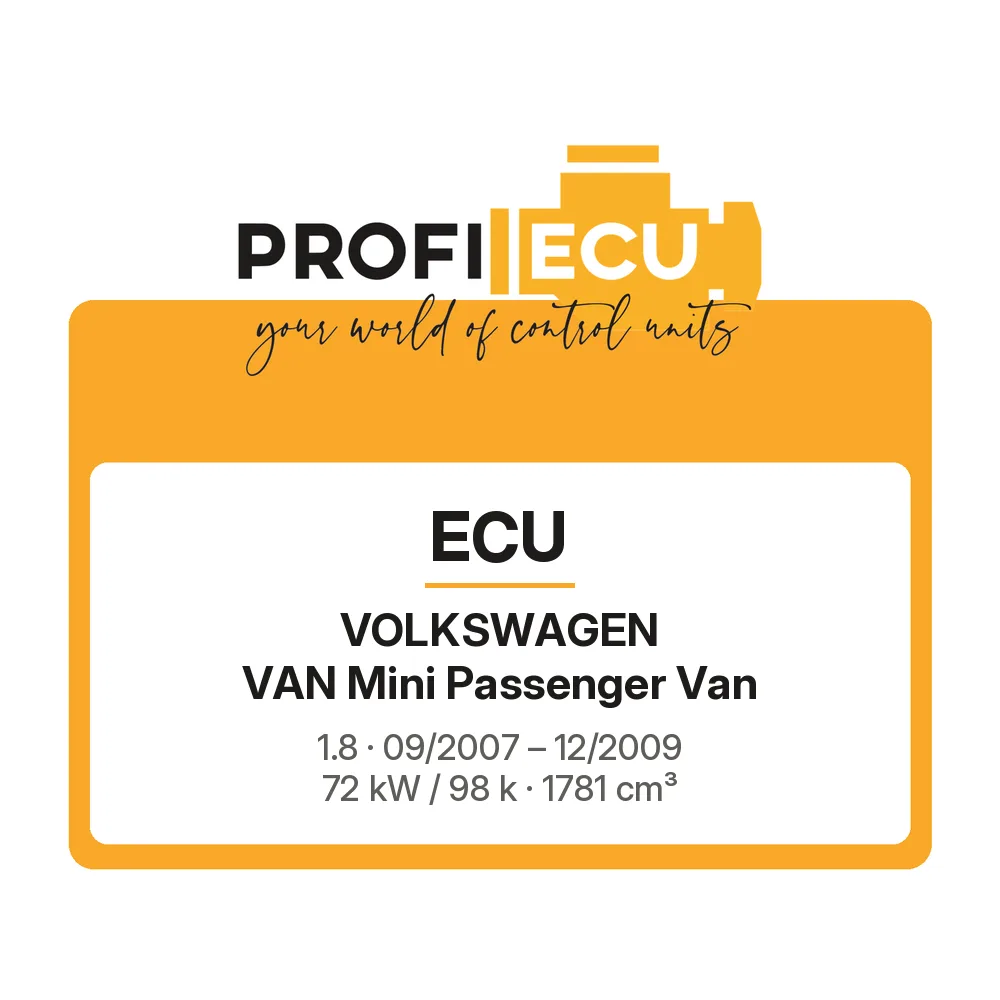 Etiketa ProfiECU: ECU pro Volkswagen VAN Mini Passenger Van 1.8 72 kW
