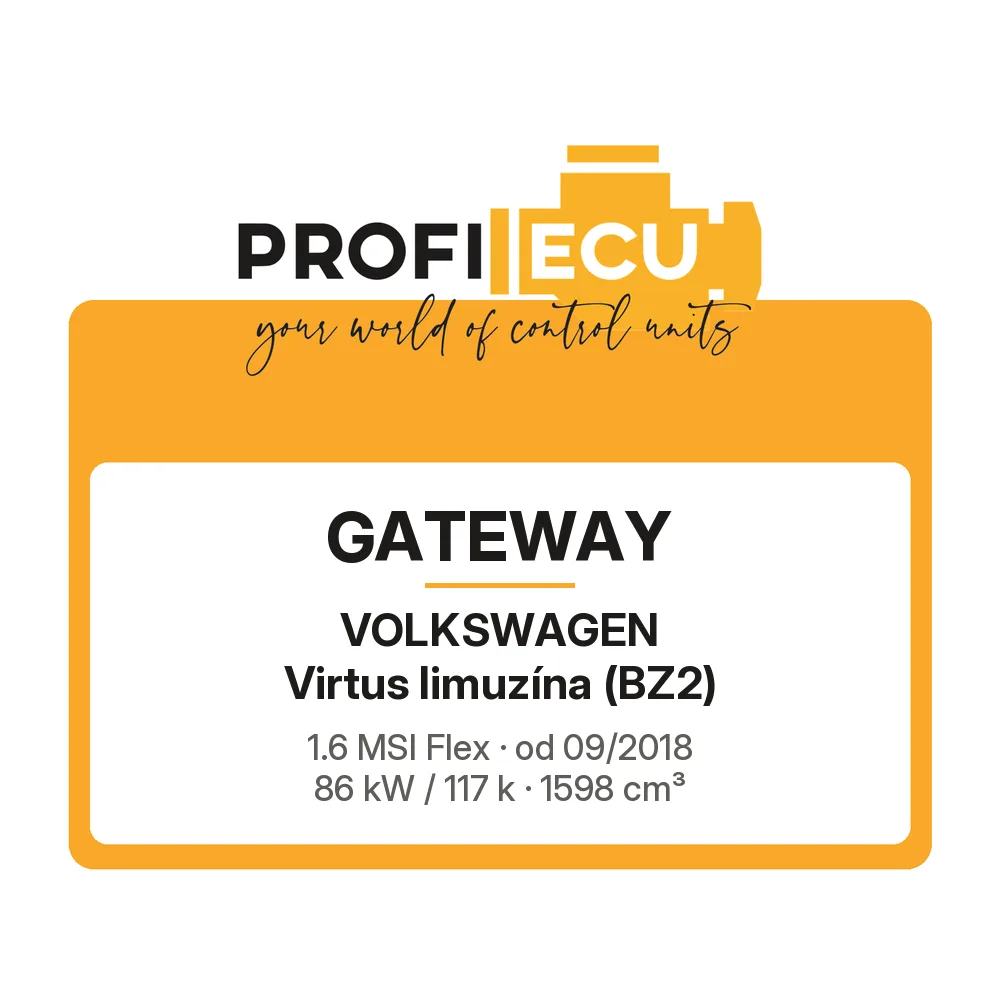 Etiketa ProfiECU: GATEWAY pro Volkswagen Virtus limuzína 1.6 MSI Flex 86 kW